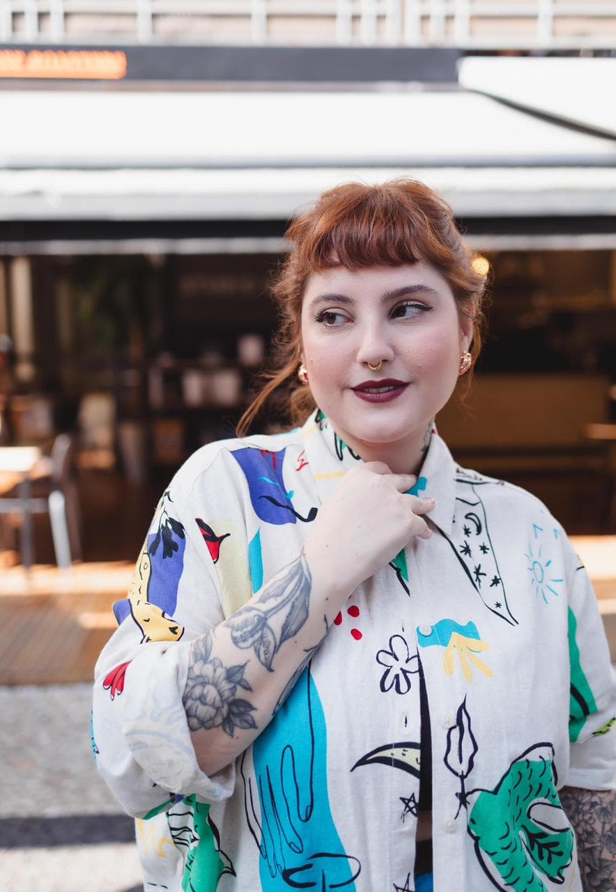 Nanna em produção de conteúdo de moda